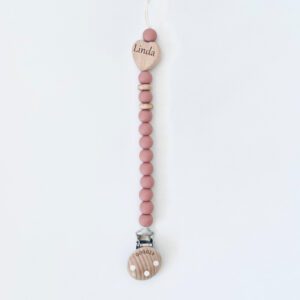 Personalized pacifier clip Ash pink